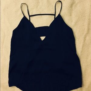 Navy Silky Sleep Tank Top Lingerie